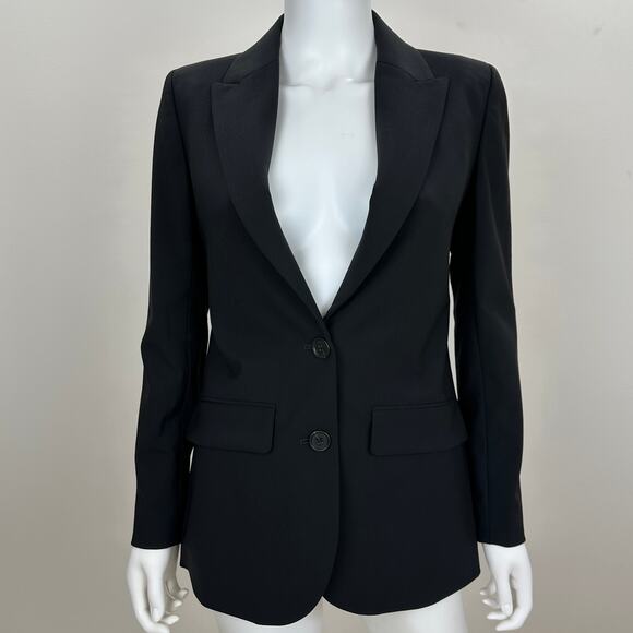 J.Crew Sommerset Blazer Jacket Italian Stretch Wool Black Oversized US 0 NWT - Picture 3 of 16